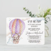 Girl Waterverf Teddy Bear | Baby shower per post Kaart (Staand voorkant)