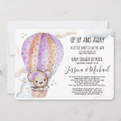 Girl Waterverf Teddy Bear | Baby shower per post Kaart (Voorkant)