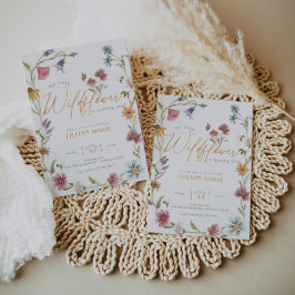 Girl Waterverf Wildflower Birthday Kaart