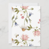 Girl Waterverf Wildflower Birthday Kaart (Achterkant)