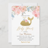 Girl Whale Baby shower Invitation Kaart (Voorkant)