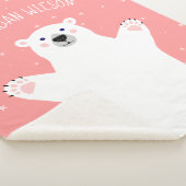 Girl White Polar Beer Gray Pink Baby Sherpa Deken (3/4)