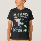 Girl Who loves Dragons T-shirt (Voorkant)