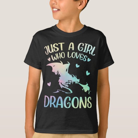 Girl Who loves Dragons T-shirt (Voorkant)
