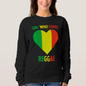 Girl Who Loves Reggae Music Jamaica Rastafari Jama Trui (Voorkant)