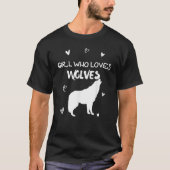 Girl Who Loves Wolves Howling Wolf Silhouette T-shirt (Voorkant)