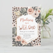 Girl Wild One Leopard Print Birthday Kaart (Staand voorkant)