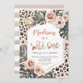 Girl Wild One Leopard Print Birthday Kaart (Voorkant / Achterkant)