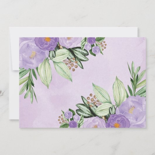 Girl Wild One Paars Floral Woodland 1e verjaardag Kaart (Achterkant)