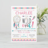 Girl Wild One Tribal Birthday Boho Kaart (Staand voorkant)