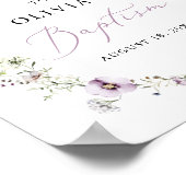 Girl Wildflower Baptism Welcome Sign Poster (Hoek)