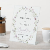 Girl Wildflower Baptism Welkom Pedestal Sign Reclamebord Met Voetstuk (Insitu)