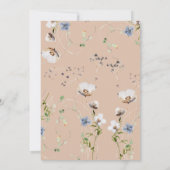 Girl Wildflower Calligraphy Baby shower Invitation Kaart (Achterkant)