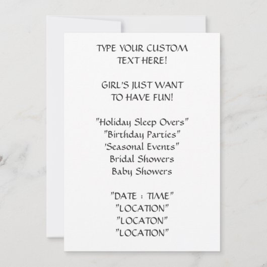 GIRL WILT GEWOON VUN HEBBEN! Uitnodigingen Dahlias (Achterkant)