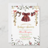 Girl Winter Clothes Merry Little Baby Shower Kaart (Voorkant)