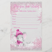 Girl Winter Elephant Baby shower Double Game Flyer (Achterkant)