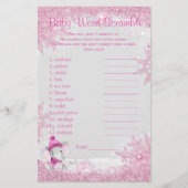 Girl Winter Elephant Baby shower Games Flyer (Voorkant)