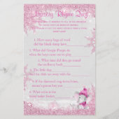 Girl Winter Elephant Baby shower Games Flyer (Achterkant)