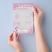 Girl Winter Elephant Baby shower Games Flyer (Hand)