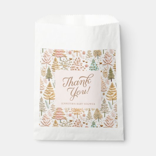 Girl Winter Wonderland Baby shower Bedankzakje (Voorkant)