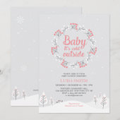 Girl Winter Wonderland Baby shower, Sprinkle Kaart (Voorkant / Achterkant)