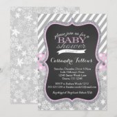 Girl Winter Wonderland Snowflake Invitation Kaart (Voorkant / Achterkant)