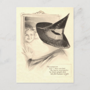 Girl Witch Mirror Briefkaart