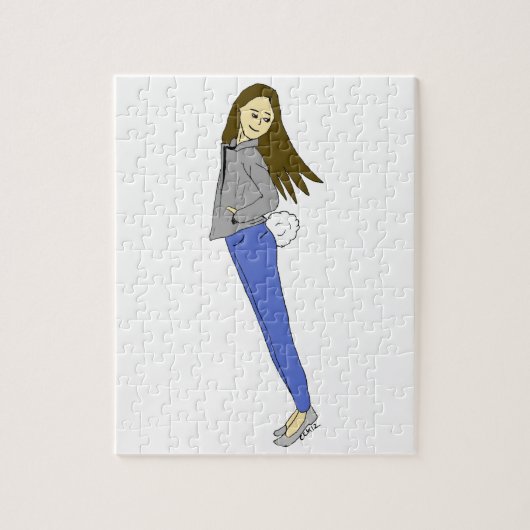 girl with a bunny tail legpuzzel (Verticaal)