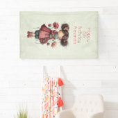 Girl with A Frog Doll Cute Whimsical Birthday Spandoek (Insitu)