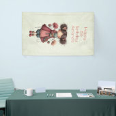 Girl with A Frog Doll Cute Whimsical Birthday Spandoek (Beurs)