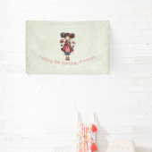 Girl with A Frog Doll Cute Whimsical Birthday Spandoek (Insitu)