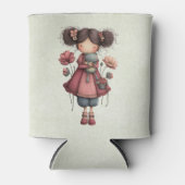 Girl with A Frog Doll Cute Whimsical Blikjeskoeler (Voorkant)