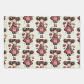 Girl with A Frog Doll Cute Whimsical Pattern Inpakpapier Vel (Voorkant)