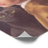 Girl with a Pearl Earring and cat Johannes Vermeer Poster (Hoek)