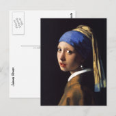 Girl with a pearl earring. By Johannes Vermeer Briefkaart (Voorkant / Achterkant)