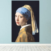 Girl with a Pearl Earring Canvas Afdruk (Insitu (Houten vloer))
