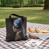 Girl With a Pearl Earring Crossed Stitch Replica Tote Bag
