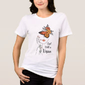  Girl With a Vision Butterfly Line Art Tri-Blend Shirt (Voorkant)