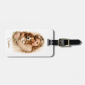 Girl with Beagle Puppy Bagagelabel (Voorkant horizontaal)