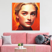 Girl with blue eyes canvas afdruk (Insitu (Woonkamer))