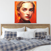 Girl with blue eyes canvas afdruk (Insitu (Slaapkamer))