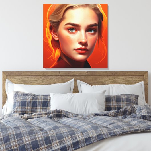 Girl with blue eyes canvas afdruk (Insitu (Slaapkamer))