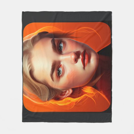 Girl with blue eyes fleece deken (Voorkant)