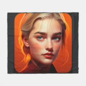 Girl with blue eyes fleece deken (Voorkant (Horizontaal))