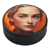 Girl with blue eyes hockey puck (3/4)