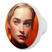 Girl with blue eyes keramische knop (Rechts)