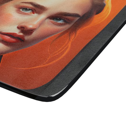 Girl with blue eyes snijplank (Hoek)