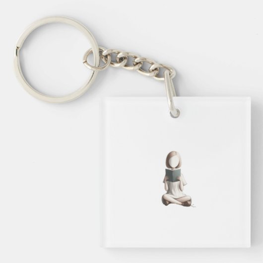 Girl with book Keychains & Lanyards Sleutelhanger (voorkant)