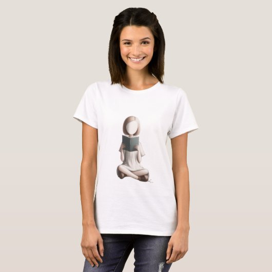 Girl with book Womes T-Shirts (Voorkant volledig)