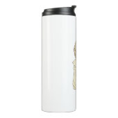 Girl with Braid and Cat Illustration – Soft Pastel Thermosbeker (Gedraaid links)